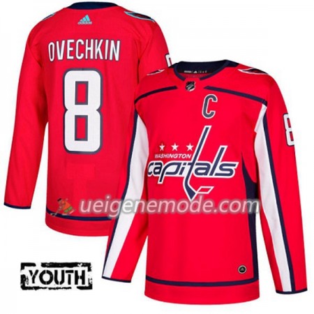 Kinder Eishockey Washington Capitals Trikot Alex Ovechkin 8 Adidas 2017-2018 Rot Authentic